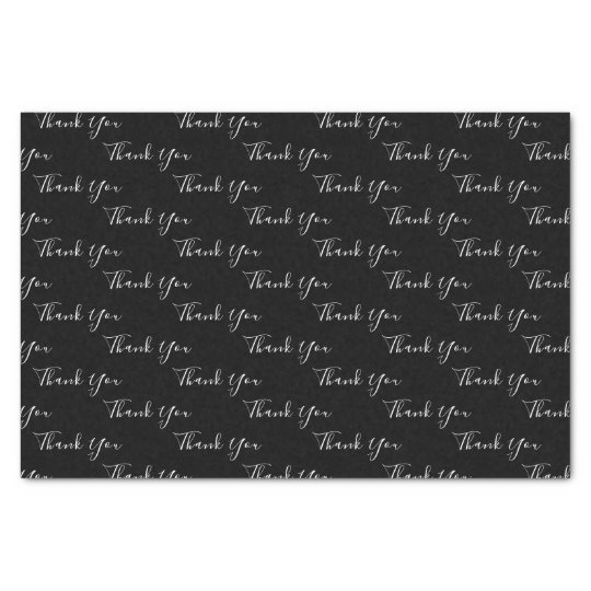 Thank You Custom Text Black And White Tissue Paper | Zazzle.com