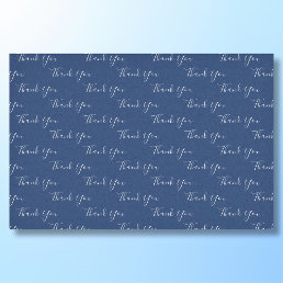 Thank You Custom Text Blue And White Tissue Paper