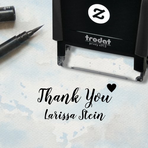 thank you custom text  name self_inking stamp