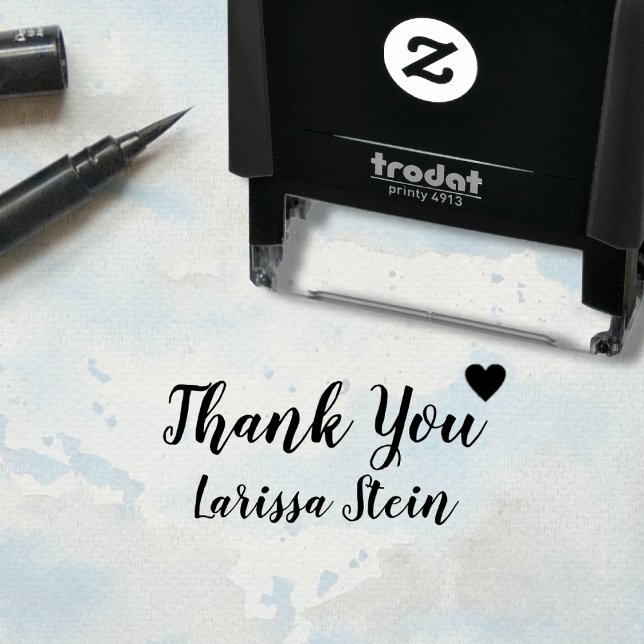 thank you custom text + name self-inking stamp (Creator Uploaded)