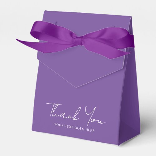 Thank You Custom Text Solid Color Purple Template Favor Boxes