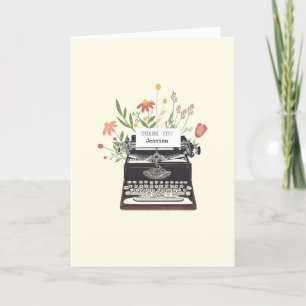 Thank you custom vintage typewriter card