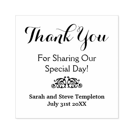 Thank You Custom Wedding Date Rubber Stamp