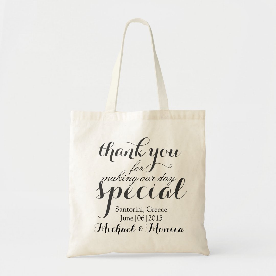 Thank You Custom Wedding Hotel Gift Tote Bag | Zazzle