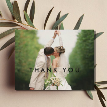 Thank You Custom Wedding Photo Postcards by stylelily at Zazzle