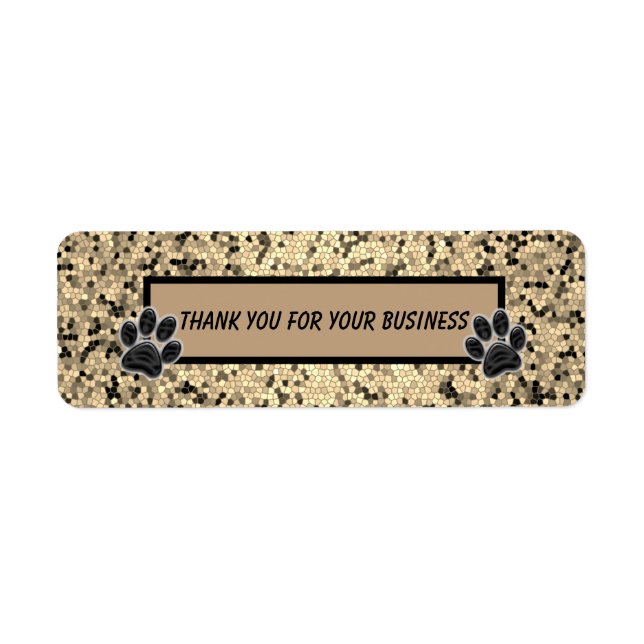 Thank You Customer Animal Business Paw Print Label (Front)