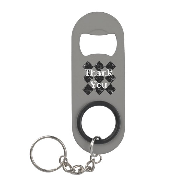 Thank You Customer Appreciation Business Promotion Keychain Bottle Opener (Front)