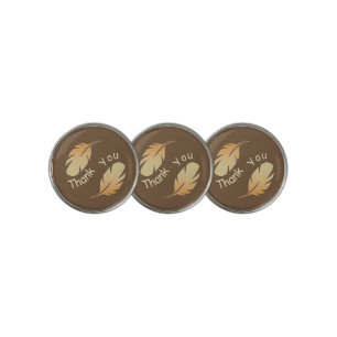 Thank You Customer Appreciation Double Feather Golf Ball Marker
