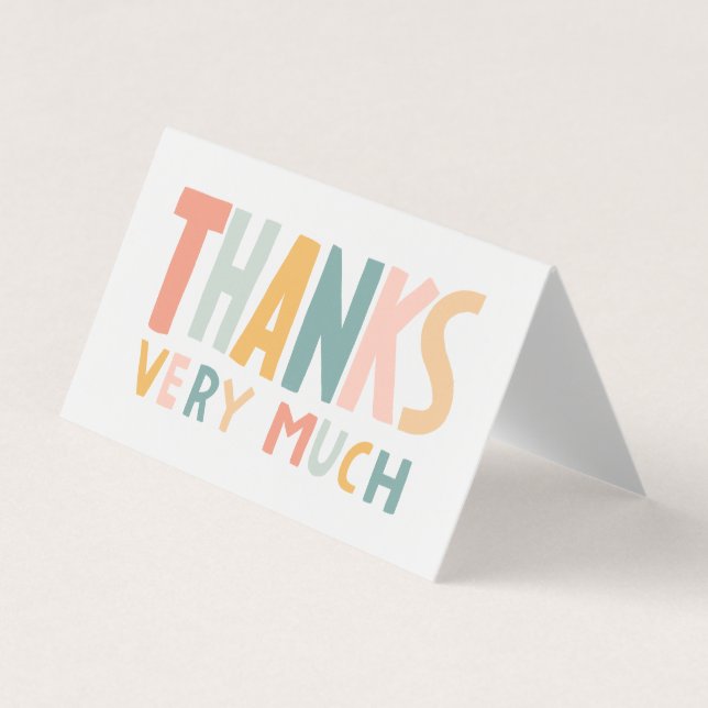 Thank You Customer Appreciation Pastel Handletter Business Card (Front)