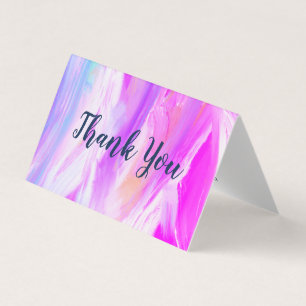 Thank You Customer Appreciation Purple Oil Paint Business Card