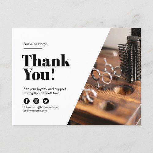 Thank You Customer Loyalty Discount Hair Salon Announcement Postcard