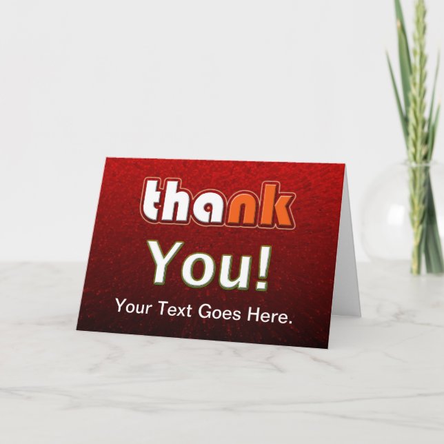 Thank You Customizable Card (Front)
