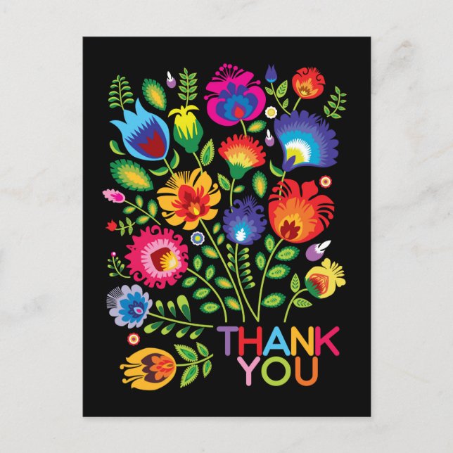 Thank you customizable folklore postcard (Front)