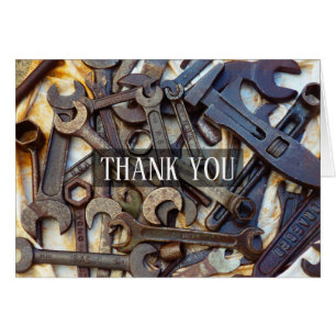 "Thank You" Customizable Vintage Tools Card