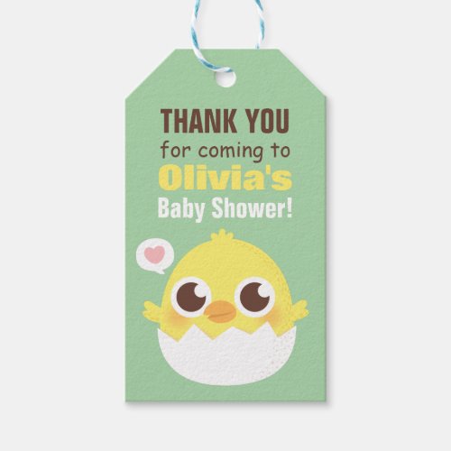 Thank You Cute Chick Egg Baby Shower Gift Tags