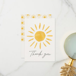 Thank you cute fun watercolor sun birthday