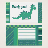 Thank you cute green dinosaur card (Front & Back)
