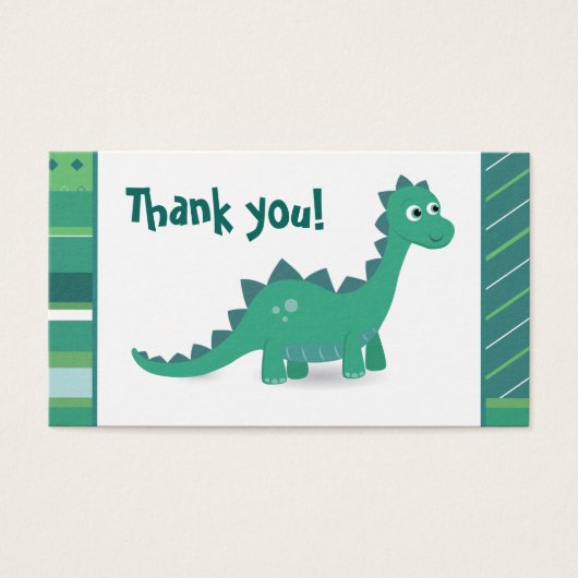 Thank you cute green dinosaur card (Front)