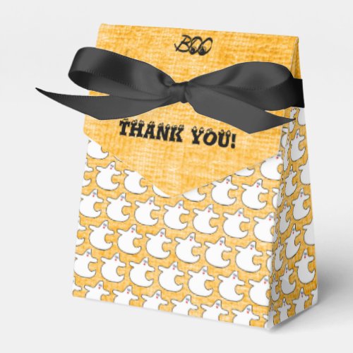 Thank You Cute Halloween Diva Ghost Orange Favor Boxes