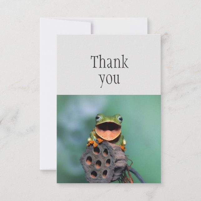 Thank You Cute Happy Frog Animal Fun (Front)