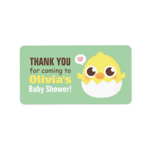 Thank You Cute Hatching Chick Baby Shower Labels