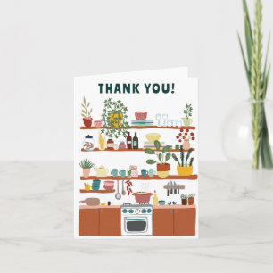 THANK YOU Cute Kitchen Illustration Custom Card