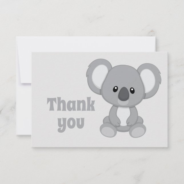 Thank You Cute Koala Bear Cartoon Animal (Front)