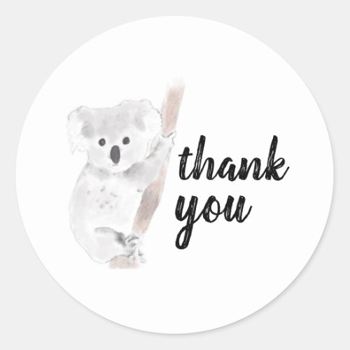 Thank You Cute Koala Illustration Etsy etc Classic Round Sticker