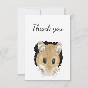 Thank You Cute Little Curious Mouse Animal Card