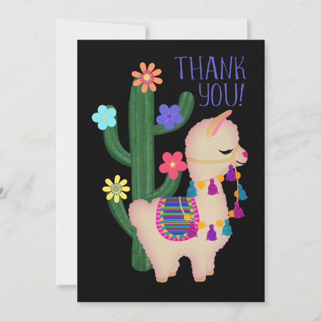 Thank You! | Cute Llama | You Customize Thank You Card (Front)