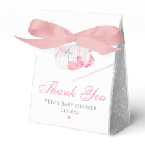 Thank You Cute Pink Fall Pumpkin Girl Baby Shower  Favor Boxes