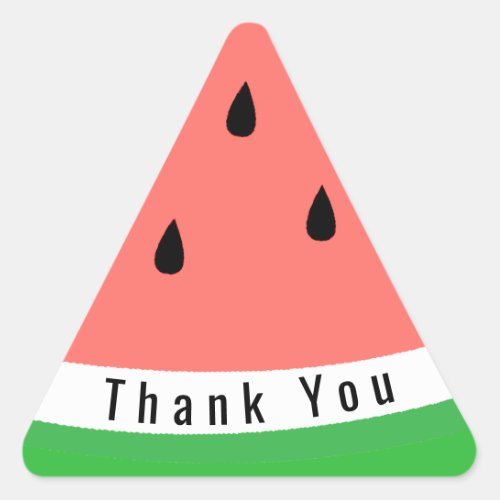 thank you cute summer watermelon slice triangle sticker