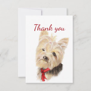Thank You Cute Watercolor Yorkie Yorkshire Terrier