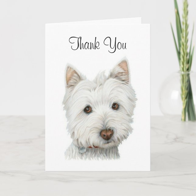 Thank You Cute Westie Dog Card (Front)
