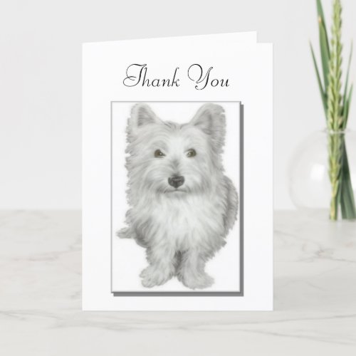 Thank you cute westie dog card