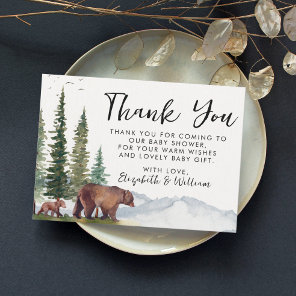 Thank You Cute Woodland Bear Baby Shower Card