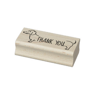 Thank You Dachshund Border | Cute Doxie Rubber Stamp