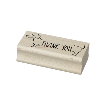 Thank You Dachshund Border | Cute Doxie Rubber Stamp by clever_bits at Zazzle