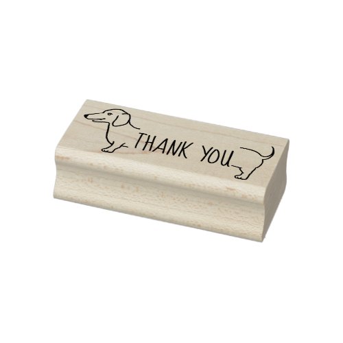 Thank You Dachshund Border  Cute Doxie Rubber Stamp