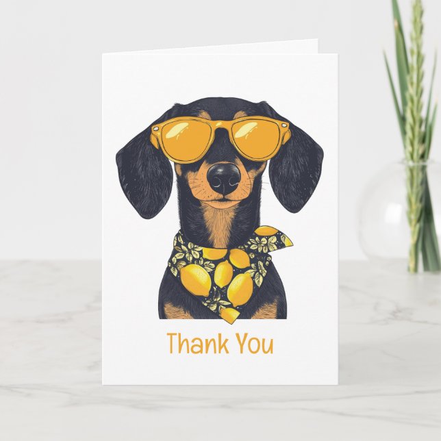 Thank You Dachshund Dog Sunglasses Lemons (Front)