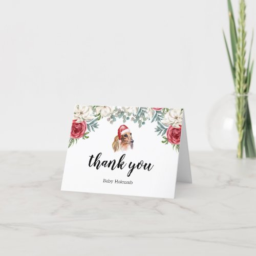 Thank you Dachshund Watercolor Festive Card