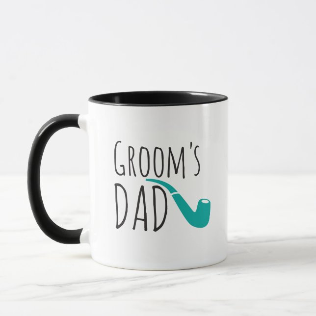 Thank You Dad Father of the Groom Fun Modern Pipe Mug (Left)