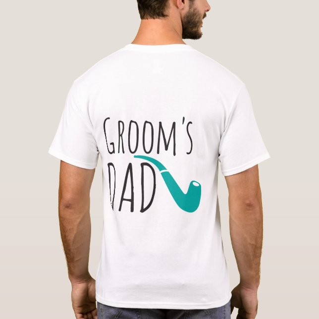 Thank You Dad Father of the Groom Fun Modern Pipe T-Shirt (Back)