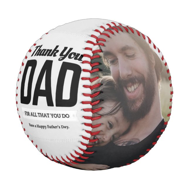 Thank you dad father's day photo baseball (Angled)