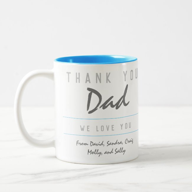 Thank You Dad Two-Tone Coffee Mug