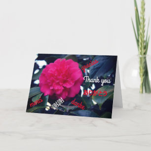 Thank You Daikagura Red Camellia Card