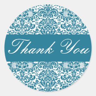 Thank You Damask Envelope Sticker Seal