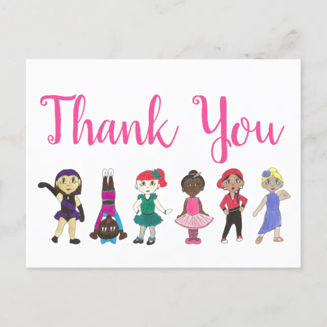 Thank You Dance Teacher Recital Ballet Tap Jazz Postcard | Zazzle