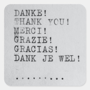Thank you, Danke, Grazie, Gracias Square Sticker