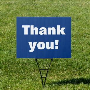 Thank You! Dark Blue Lawn Sign